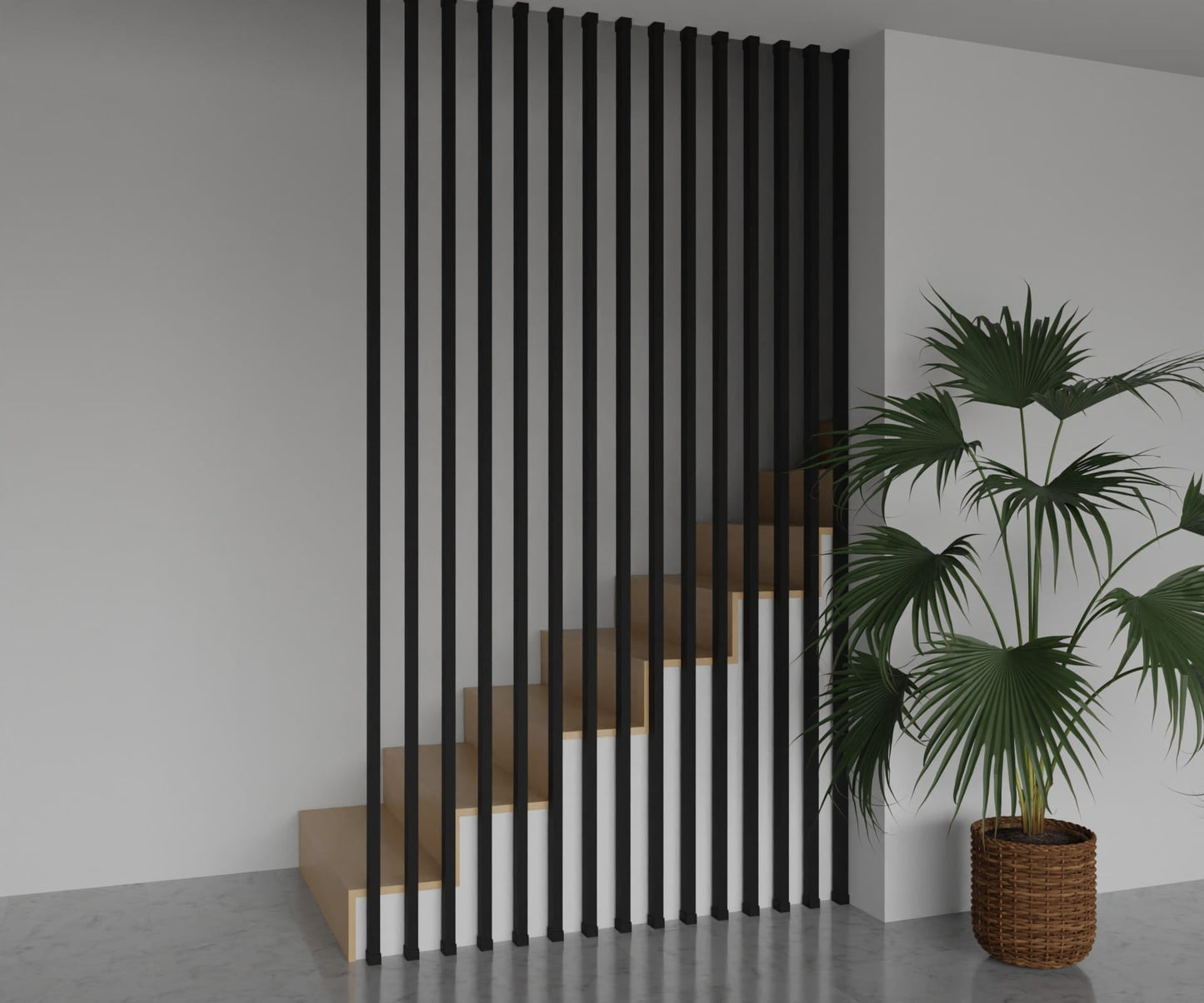 Nichtinvasive Metalltrennwand in Lamellenform