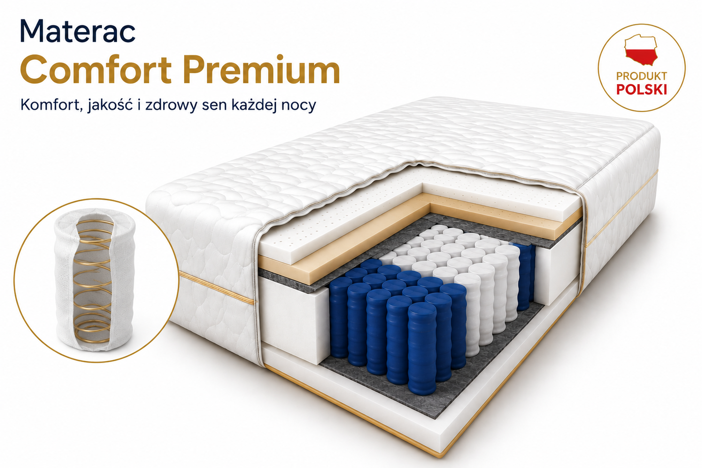Premium Comfort Taschenfederkernmatratze H3 – Komfort und optimale Unterstützung für Montessori-Betten