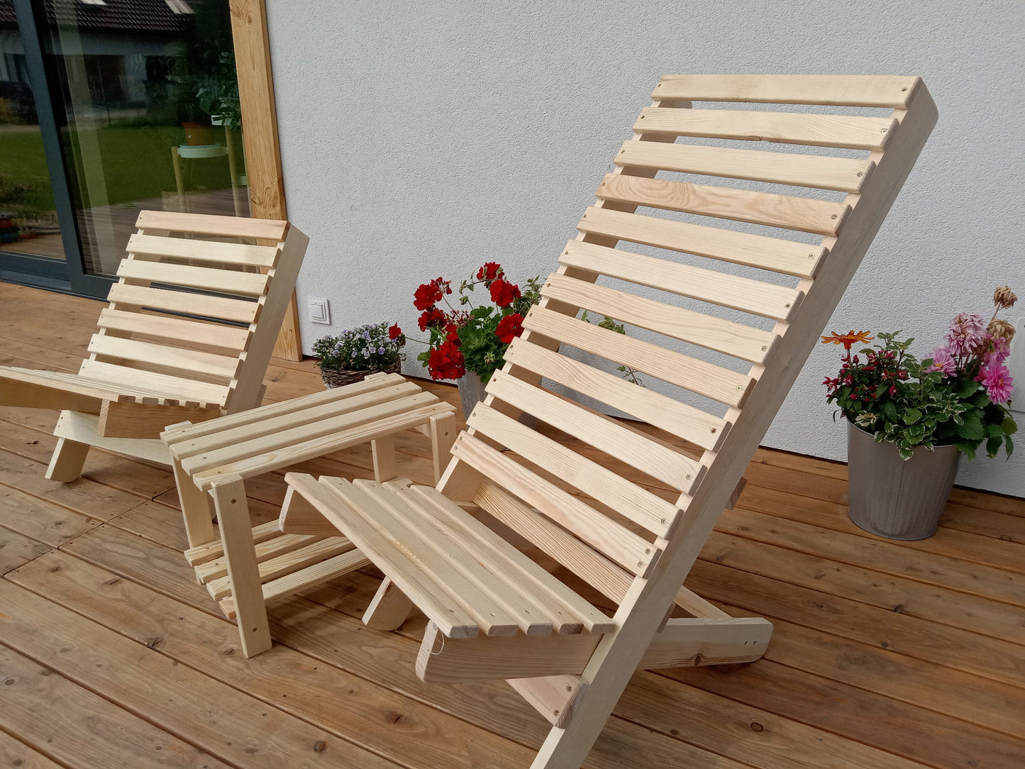 2 in 1 Holzliegestuhl / Kompaktstuhl Smart Serie 1