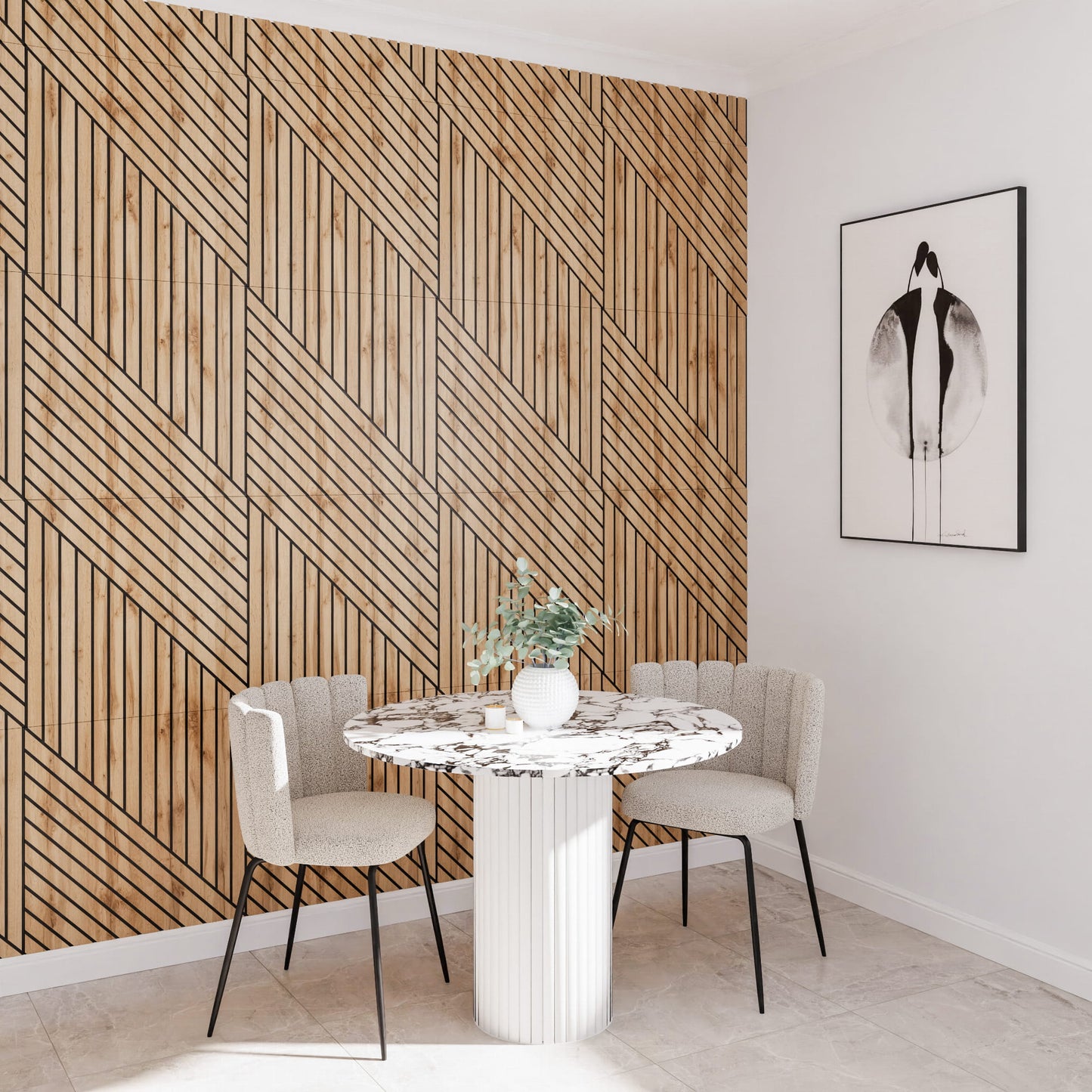 Gefräste MDF-Platten Form 1 Wotan Eiche