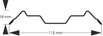 Abgerundete Metalllatten - Breite 11,5cm EC