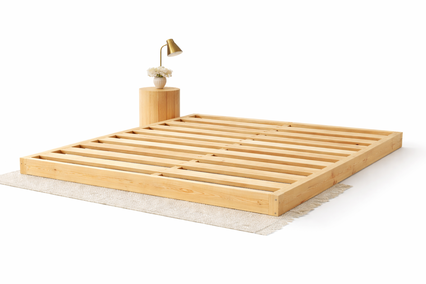 Montessori Bodenbett aus Kiefernholz – Minimalistisches Holzbett