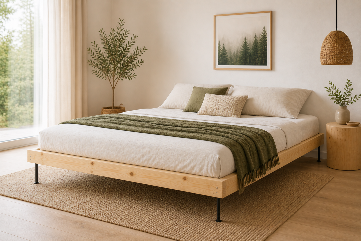 Montessori Loft Slim – Holzbett mit verstellbaren Beinen